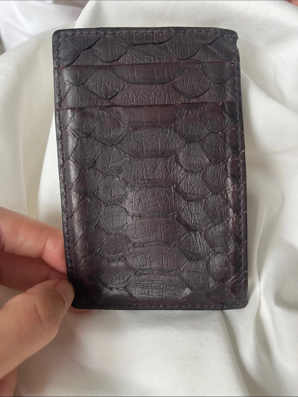 Alexander McQueen | Brown Burgundy Python Leather Card Holder